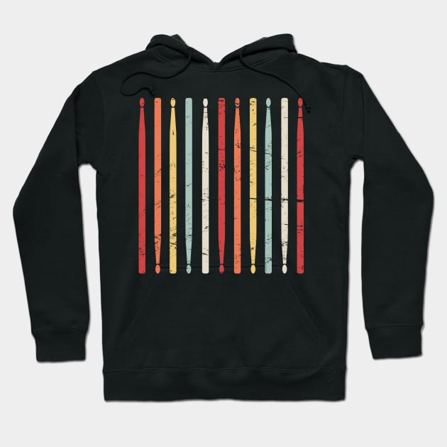 Retro Drum Sticks | Marching Band Percussion Hoodie by MeatMan